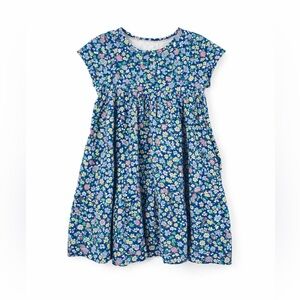 Mini Boden 5-6y Ariel Twirly Jersey Dress blue 0663 ditzy floral 100% cotton